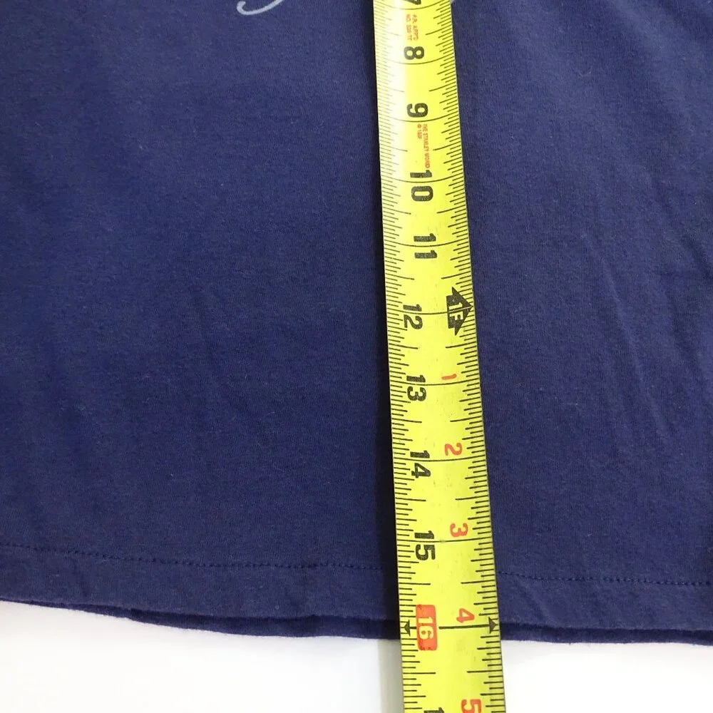 Ed Hardy Graphic Cropped T-shirt Blue Women Size L Y2K Indie Tattoo Art Grunge - Picture 11 of 11